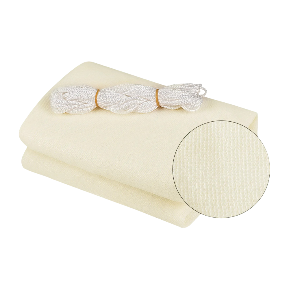 Voile d'ombrage triangulaire HDPE respirant - Protection UV 50+, 180 g/m² - Crème - Pour jardin & terrasse