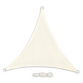 Voile d'ombrage triangulaire HDPE respirant - Protection UV 50+, 180 g/m² - Crème - Pour jardin & terrasse