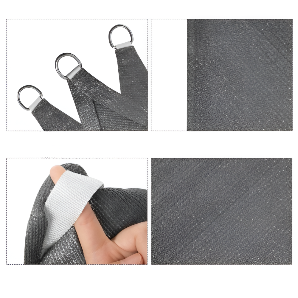 Voile d'ombrage triangulaire HDPE respirant - Protection UV 50+, 180 g/m² - Crème - Pour jardin & terrasse
