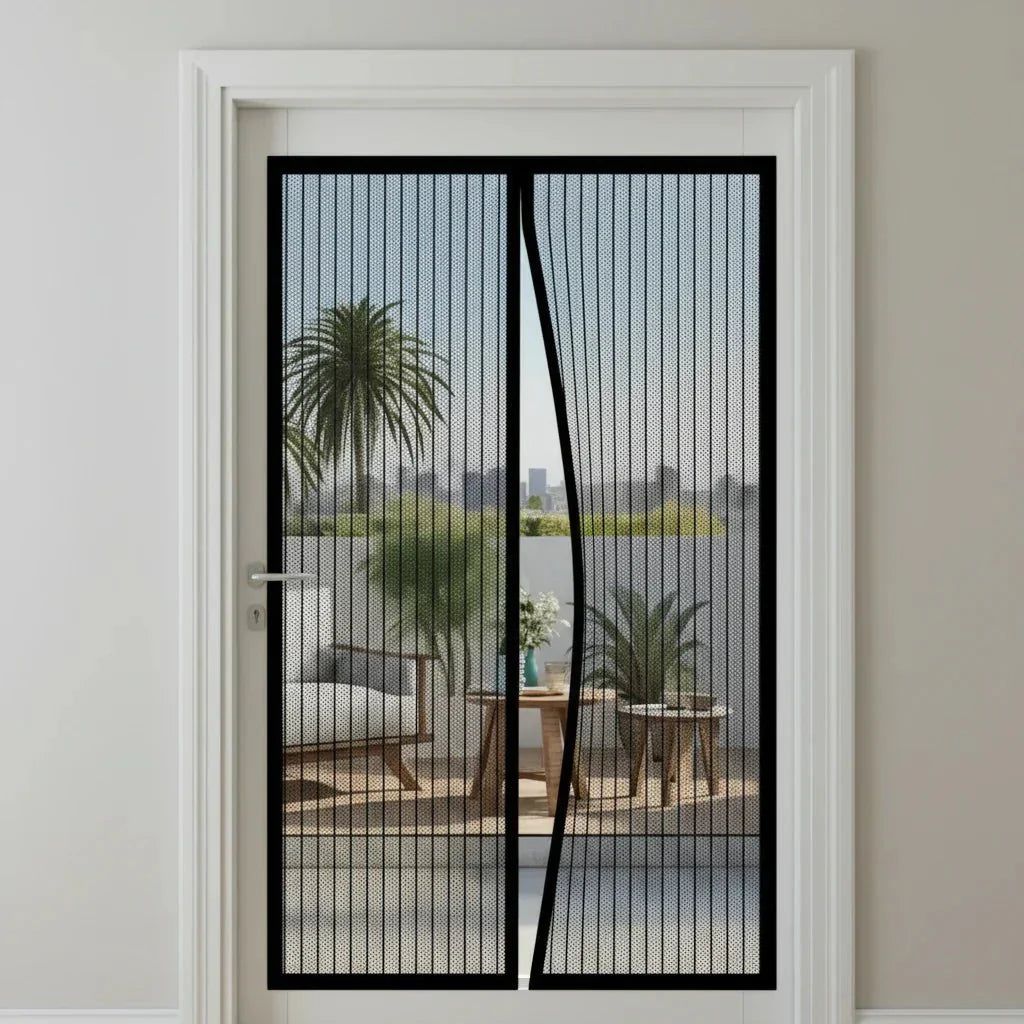 Grille de porte | Rideau anti-insectes magnétique | Fermeture magnétique automatique | BugBarrier