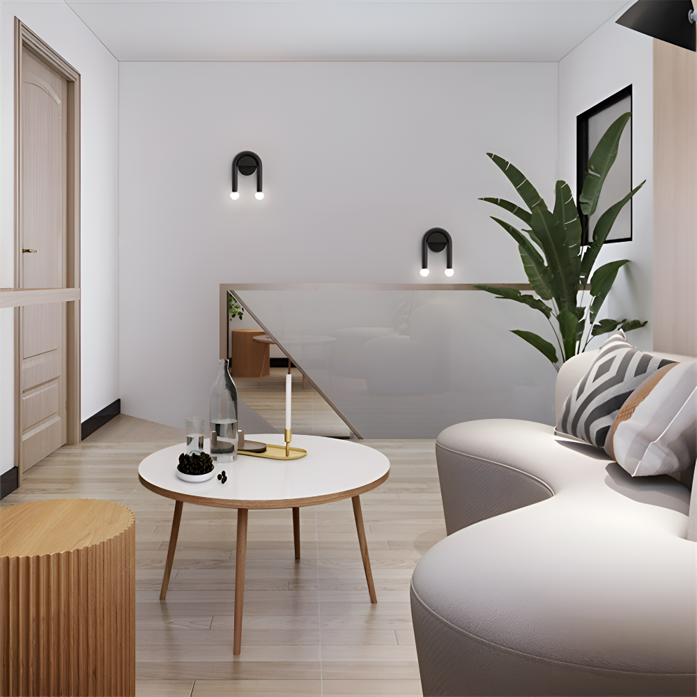 Arcuvia Applique Murale – Applique Murale Moderne en Métal Noir avec Double Lumière LED