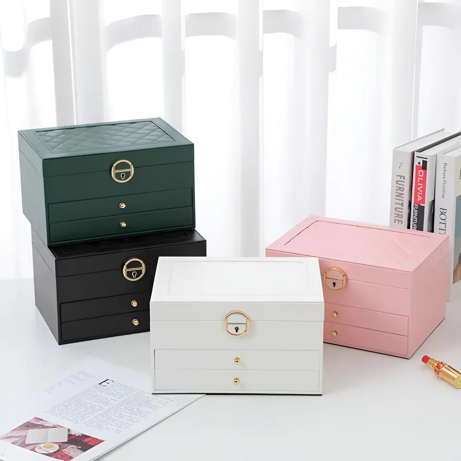 Boîte à Bijoux de Luxe à Plusieurs Couches - EleganceBox