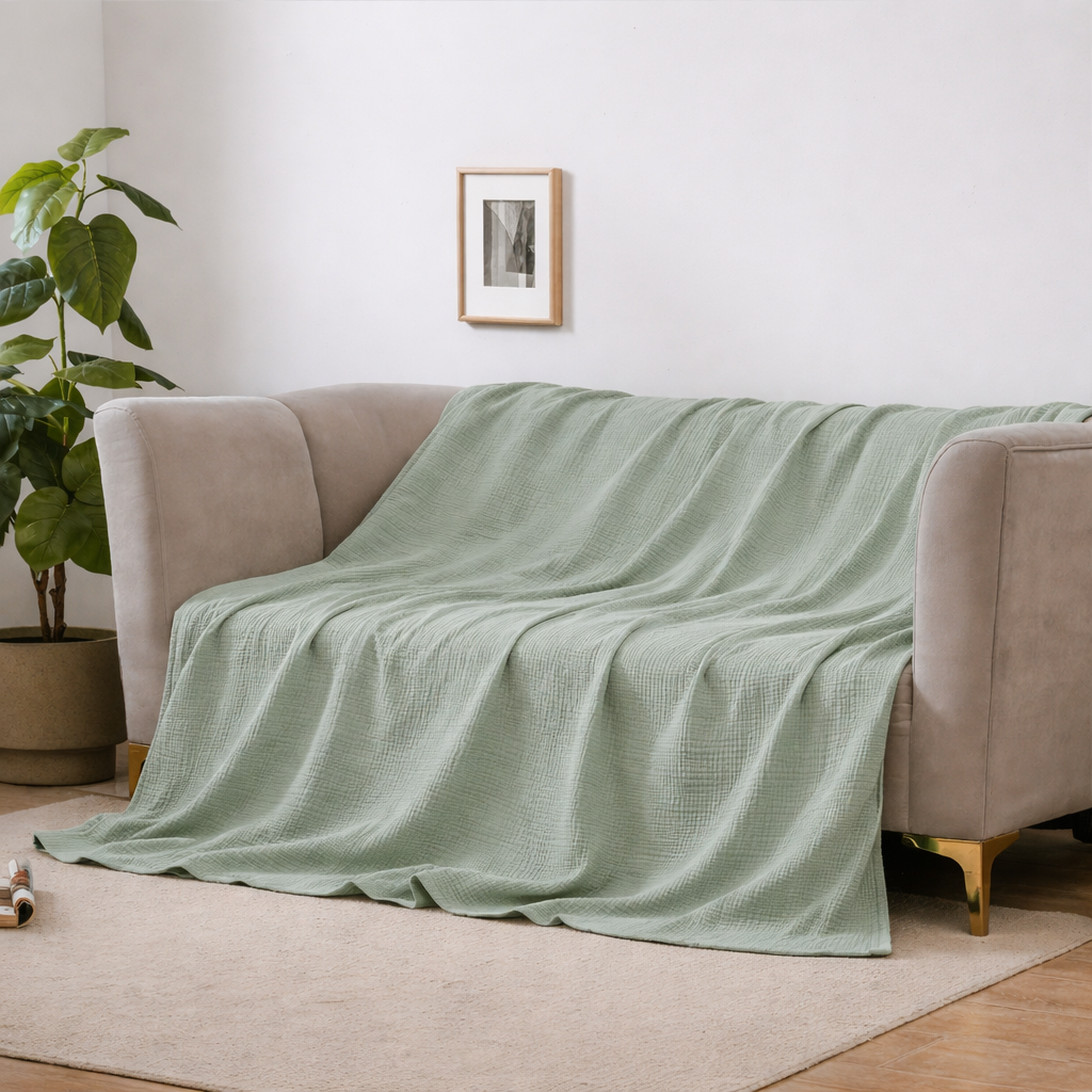 CLOUDSOFT - Couverture en Coton Ultra-Doux pour un Confort Respirant au Quotidien