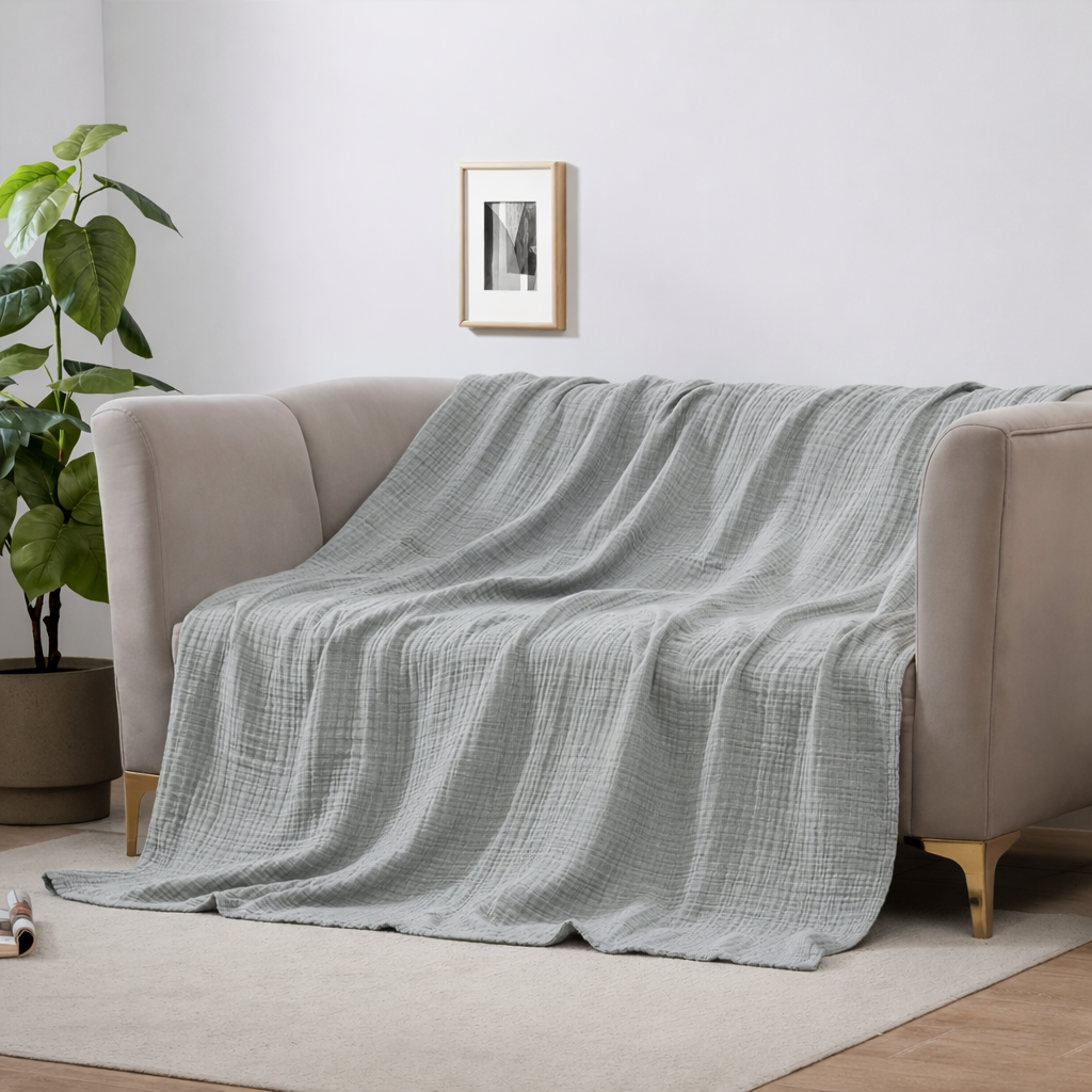 CLOUDSOFT - Couverture en Coton Ultra-Doux pour un Confort Respirant au Quotidien