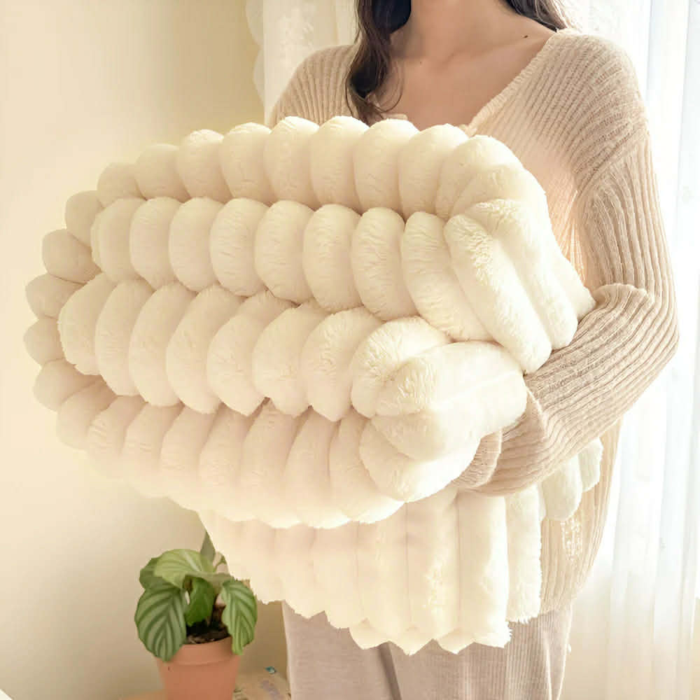 Couverture en Fleece Ultra-Douce avec Bords Élastiques - Couverture Polyvalente pour Salon, Chambre et Voyages