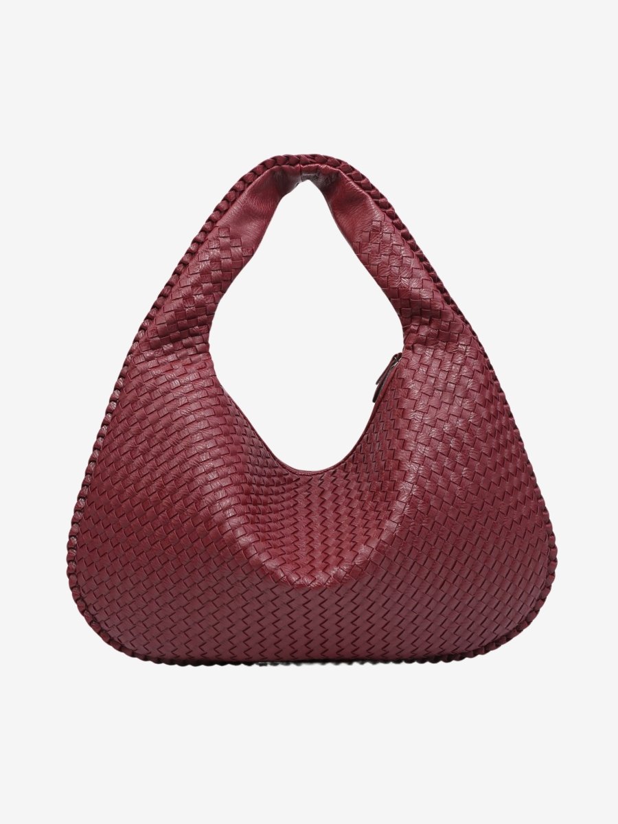 Sac bandoulière | Sac hobo en cuir tressé | Fermeture éclair sécurisée | Aurelia