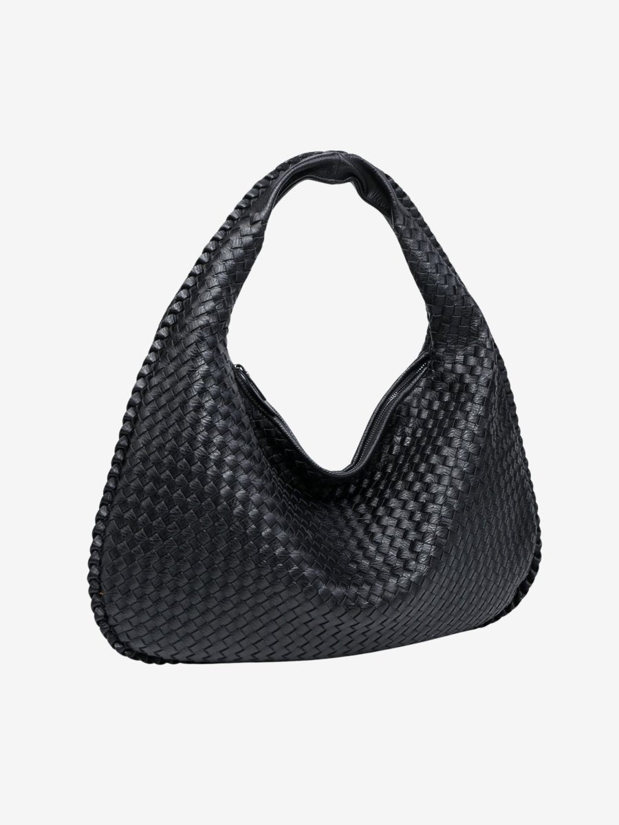 Sac bandoulière | Sac hobo en cuir tressé | Fermeture éclair sécurisée | Aurelia