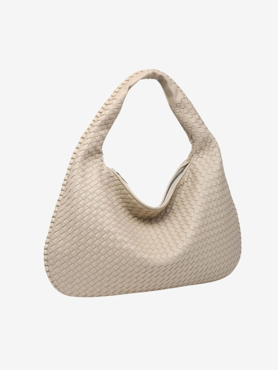 Sac bandoulière | Sac hobo en cuir tressé | Fermeture éclair sécurisée | Aurelia