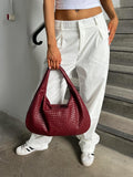 Sac bandoulière | Sac hobo en cuir tressé | Fermeture éclair sécurisée | Aurelia
