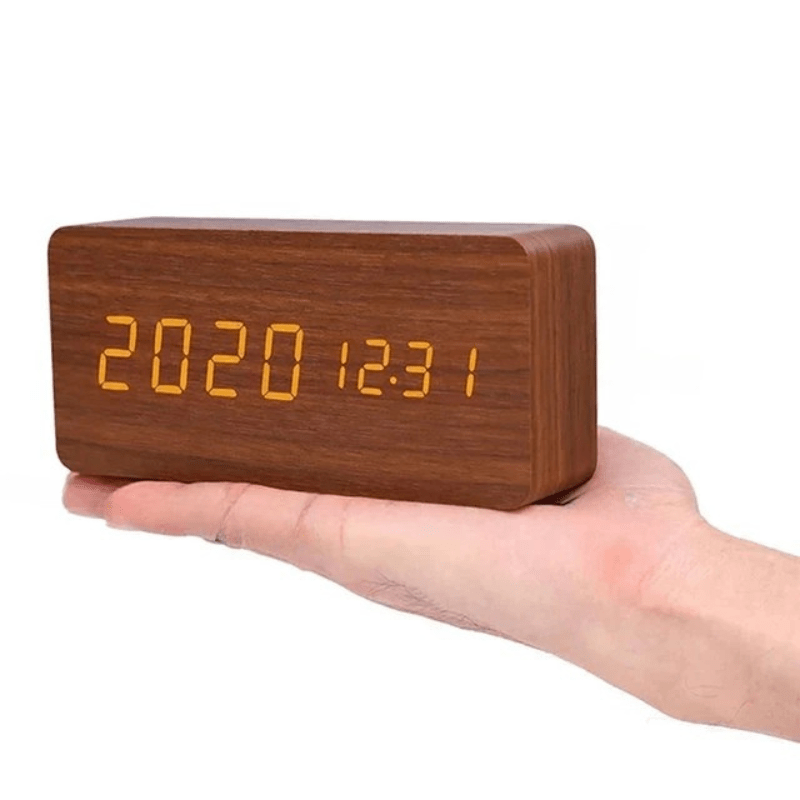 WOODSENSE – Montre en bois LED avec commande vocale pour une affichage du temps stylé