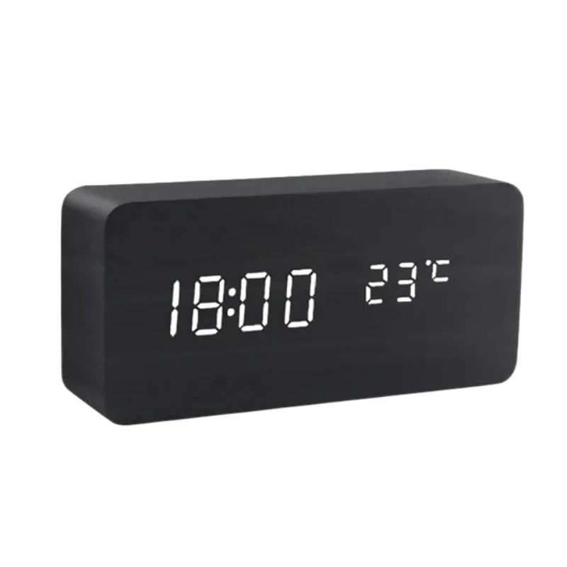 WOODSENSE – Montre en bois LED avec commande vocale pour une affichage du temps stylé