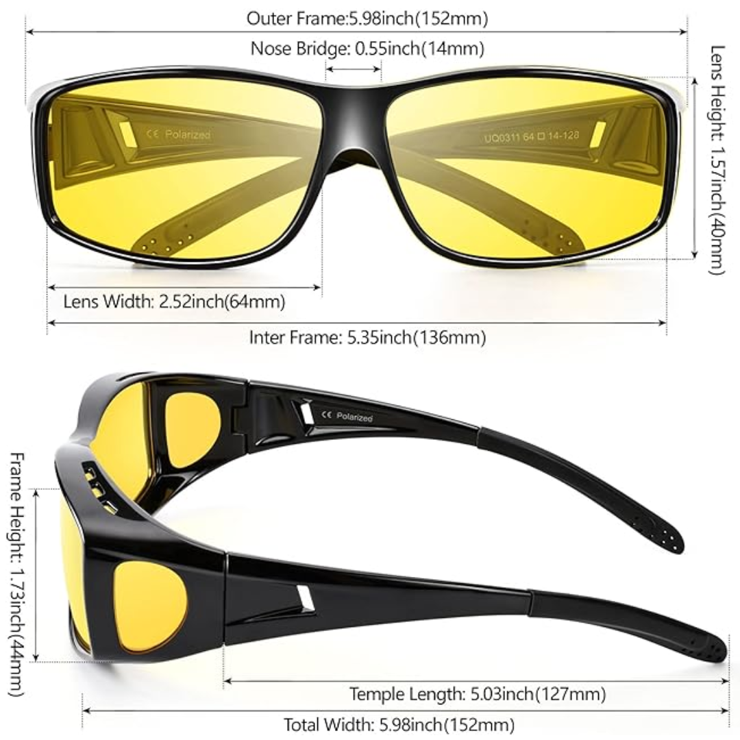 Norvo | Lunettes de conduite nocturne Polaroid | Antireflet, Légères et Idéales pour Conditions de Faible Luminosité