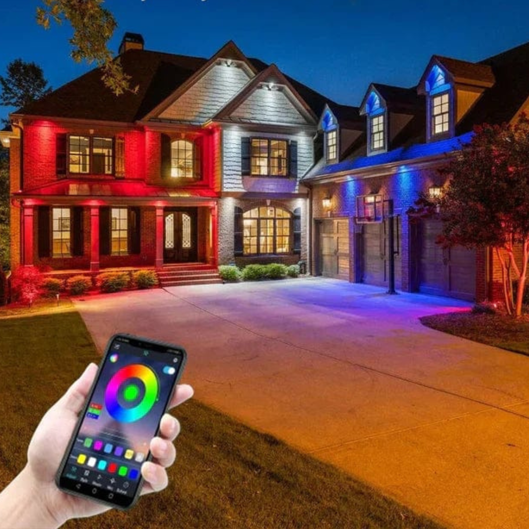 Éclairage extérieur LED intelligent | Bande lumineuse extérieure durable | Contrôle WLAN & Bluetooth | Étanche IP65