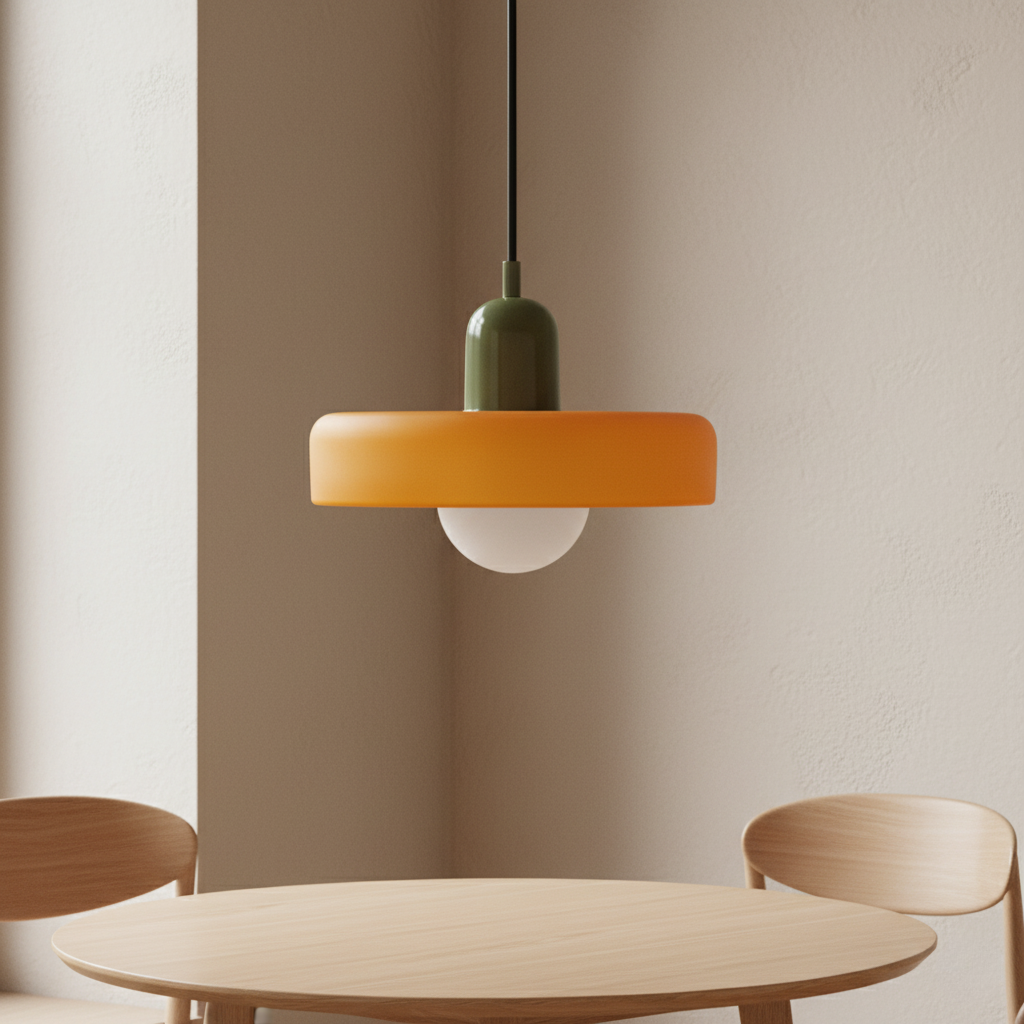 Luminaire en Verre Inspiré du Bauhaus – Éclairage Suspendu Moderne pour Cuisine