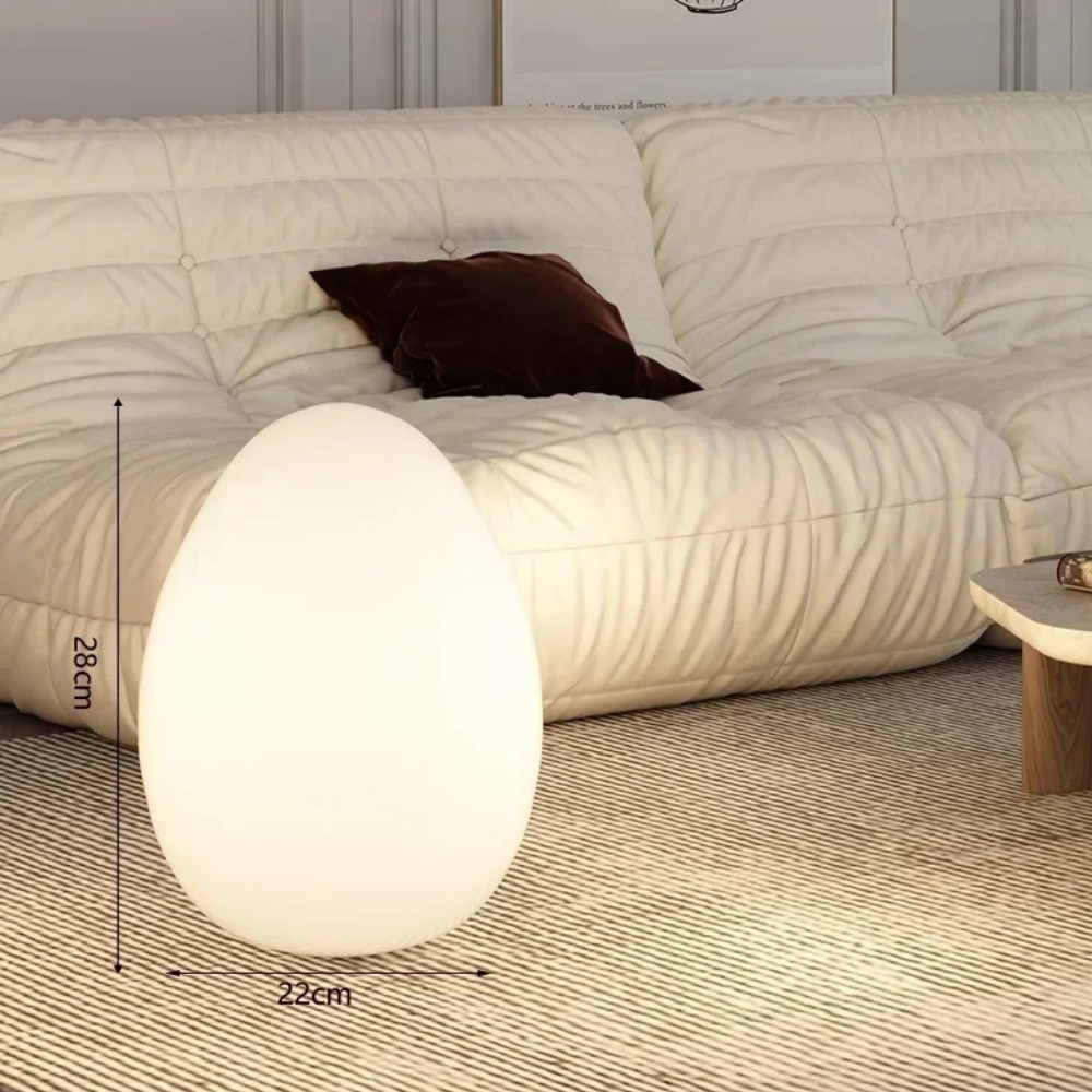 SolStone | Lampe de sol sculpturale œuf moderne minimaliste pour salon