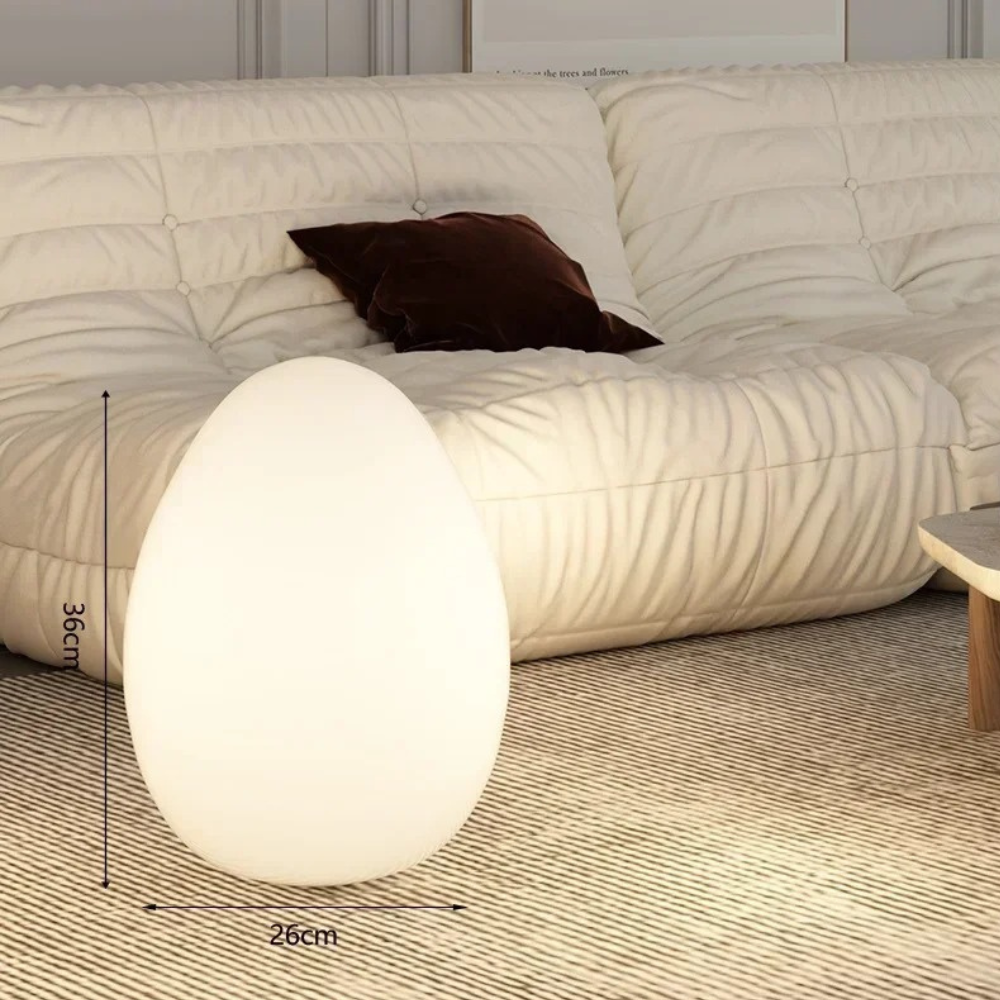 SolStone | Lampe de sol sculpturale œuf moderne minimaliste pour salon