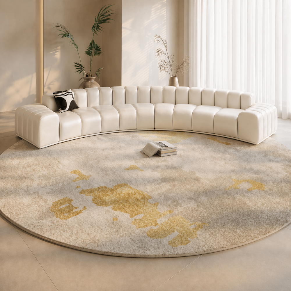 Marcello - Tapis rond en peluche luxueux de style italien pour le salon
