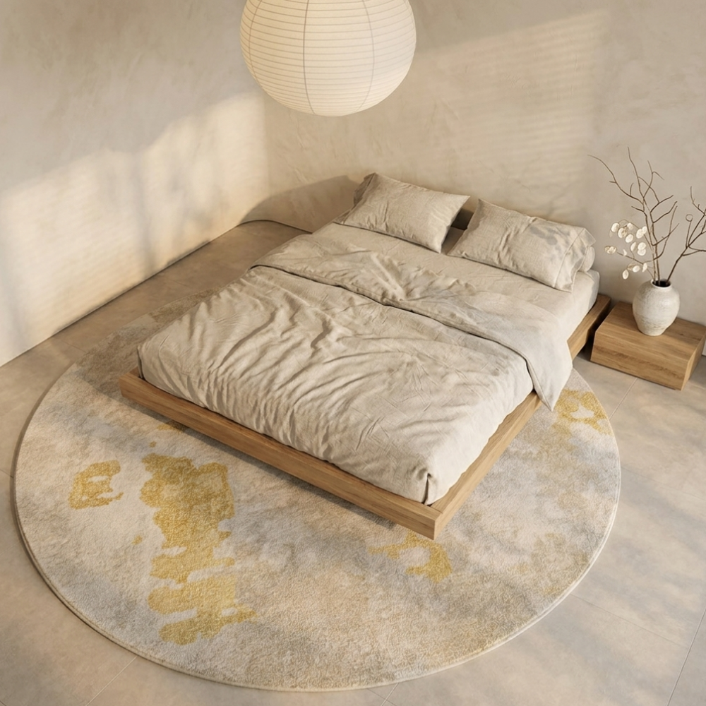Marcello - Tapis rond en peluche luxueux de style italien pour le salon