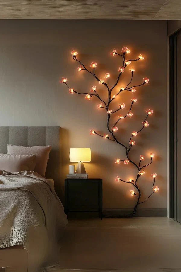 Applique Murale Décorative en Forme d'Arbre avec Éclairage LED pour Intérieur Ambiance