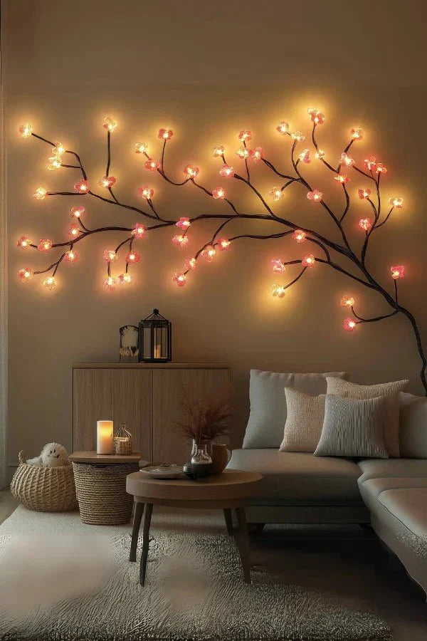 Applique Murale Décorative en Forme d'Arbre avec Éclairage LED pour Intérieur Ambiance