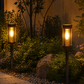 Éclairages de Cheminée de Jardin Solaire Élégants - Lampes à Piquet LED pour Éclairage de Chemin