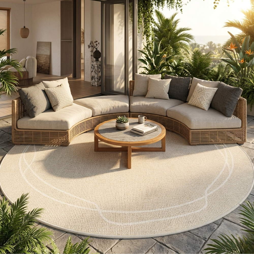 Tapis Rond de Luxe Veloura | Tapis Wabi Sabi Doux et Antidérapant pour Salon ou Chambre