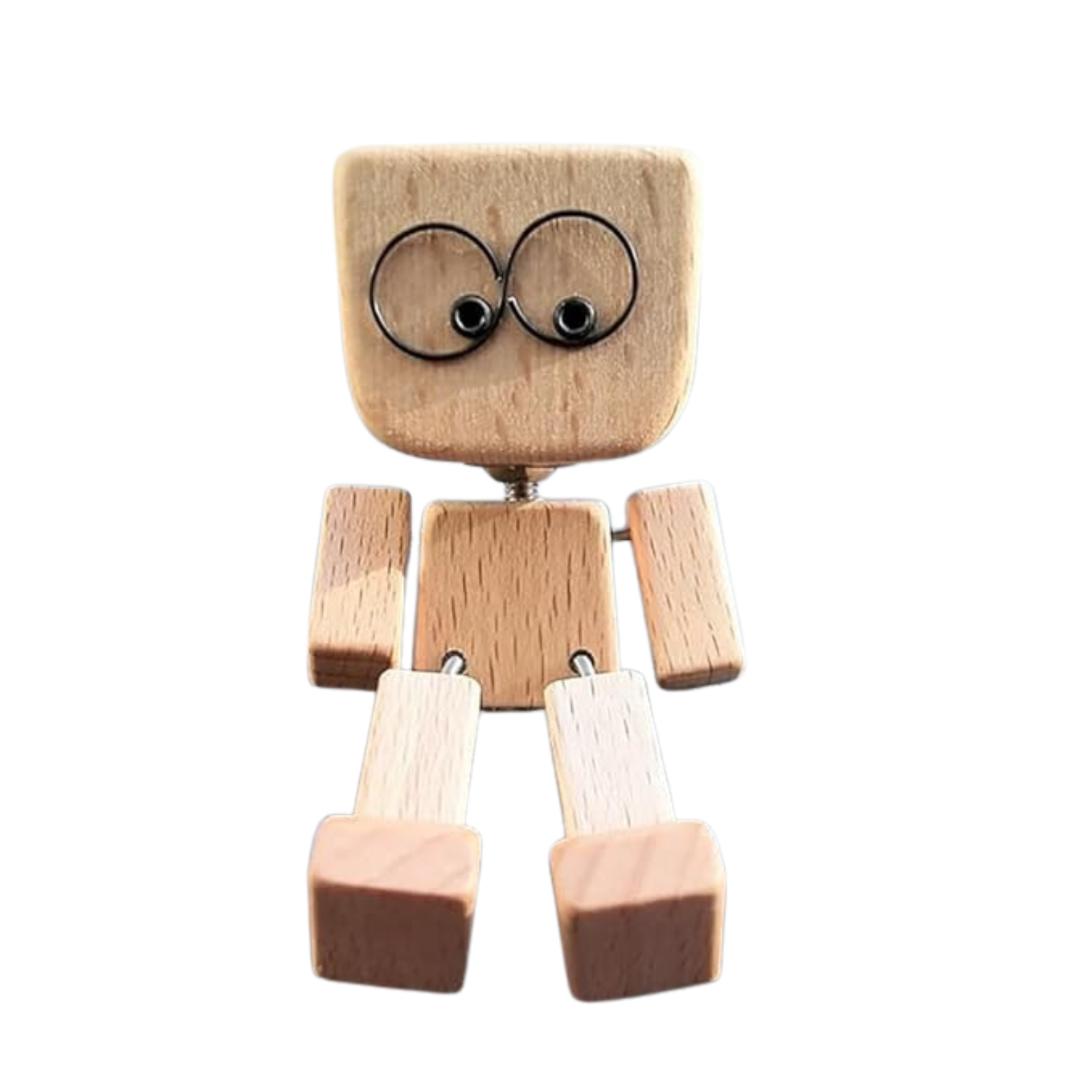 Figurine en bois | Objet de décoration artisanal oscillant | 12 expressions faciales magnétiques | Voiture & Bureau