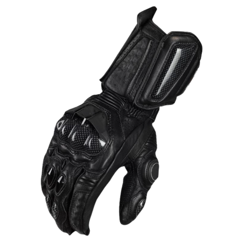 Gants de moto RidePro Carbon | Imperméables et coupe-vent | Compatibles avec écran tactile | Protecteurs en cuir véritable | Pour l'été et l'hiver