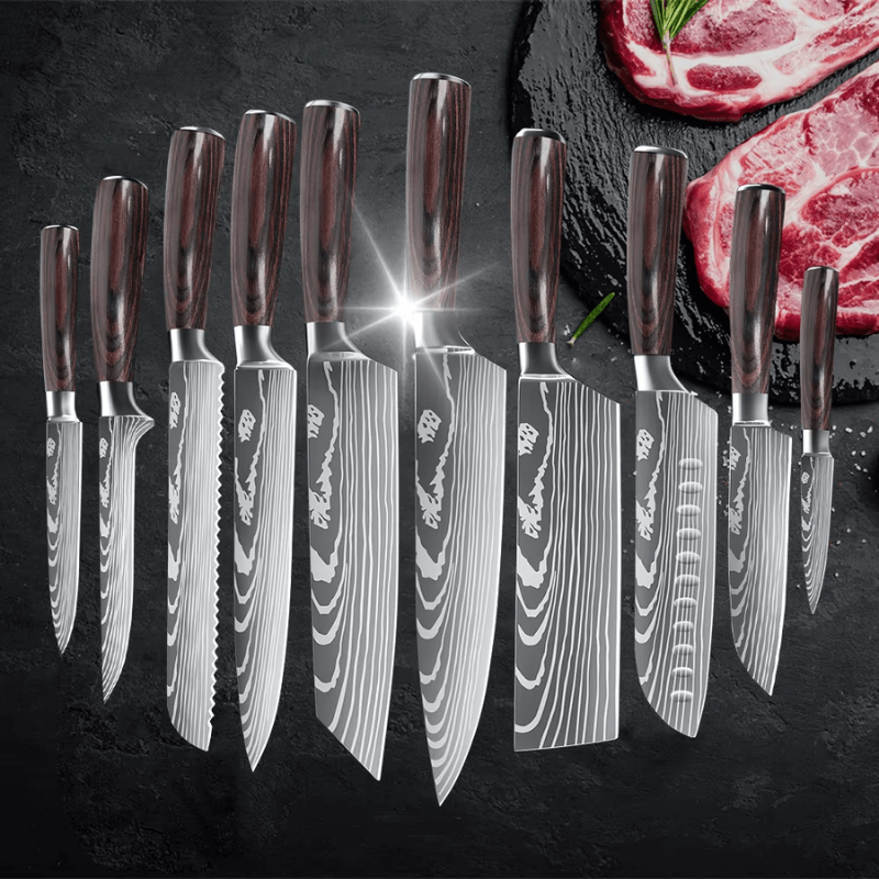 Ensemble de couteaux de chef, qualité professionnelle et design élégant