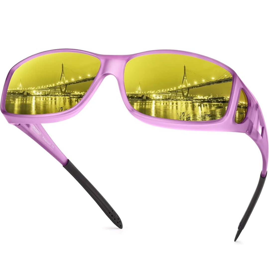 Norvo | Lunettes de conduite nocturne Polaroid | Antireflet, Légères et Idéales pour Conditions de Faible Luminosité