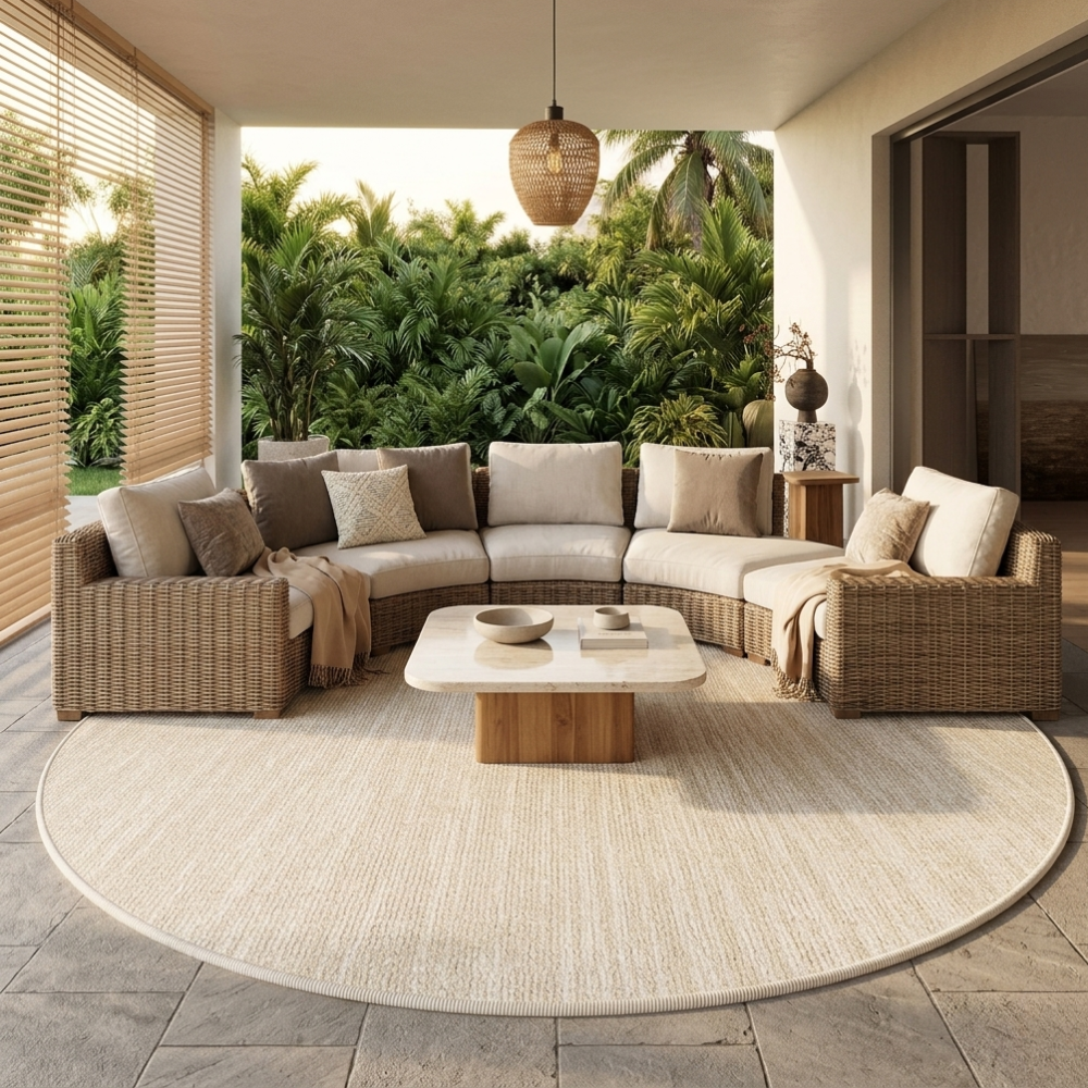 Tapis Rond de Luxe Veloura | Tapis Wabi Sabi Doux et Antidérapant pour Salon ou Chambre