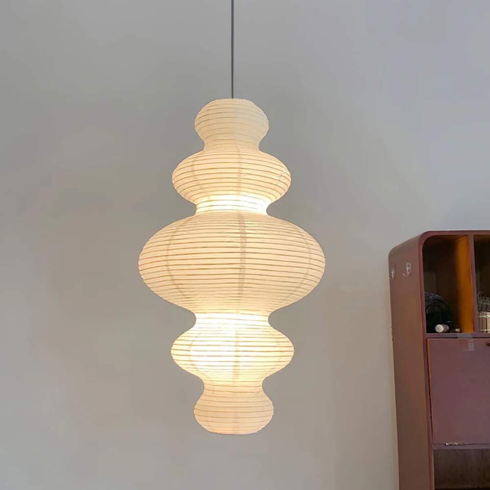 Akari Juni - Lampe Pendante en Papier de Riz Artisanale pour Éclairage de Cuisine