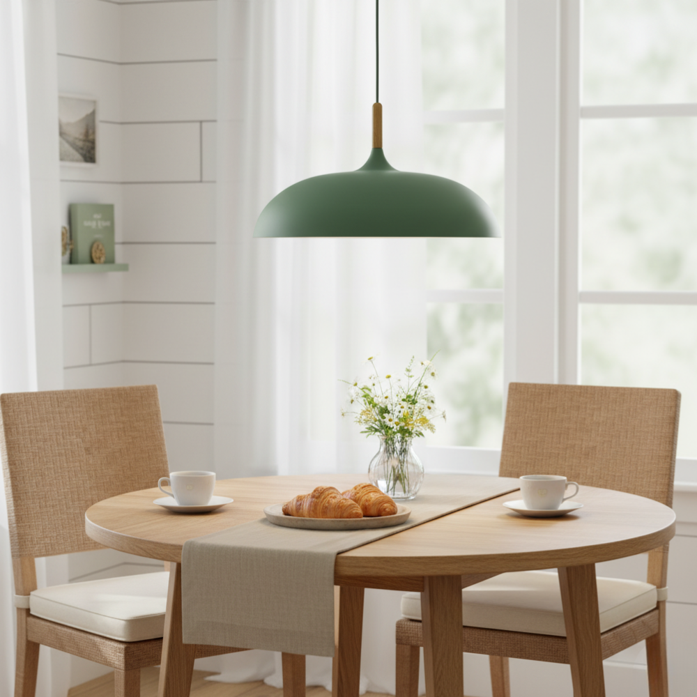 Lustre Haft - Éclairage de Cuisine Scandinave avec Bois et Fer