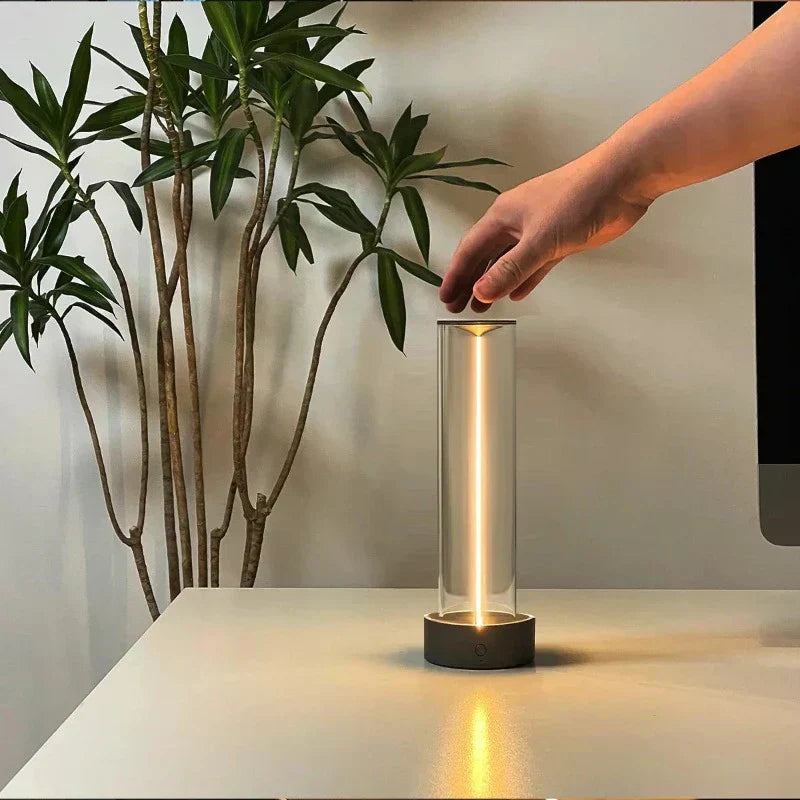Lampe de Table Noctira – Lampe LED Dimmable avec Contrôle Tactile au Design Noir