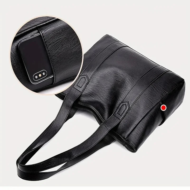 VINTARIS – Sac à épaule en cuir élégant avec une touche rétro et une surface lisse