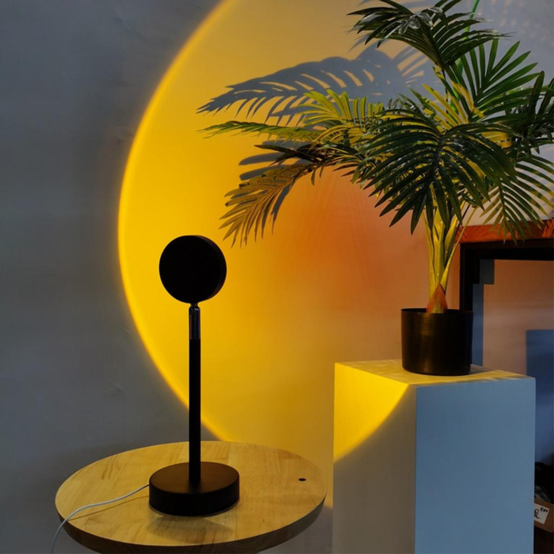 Lampe projecteur LED avec 13 modes lumineux – effet coucher de soleil