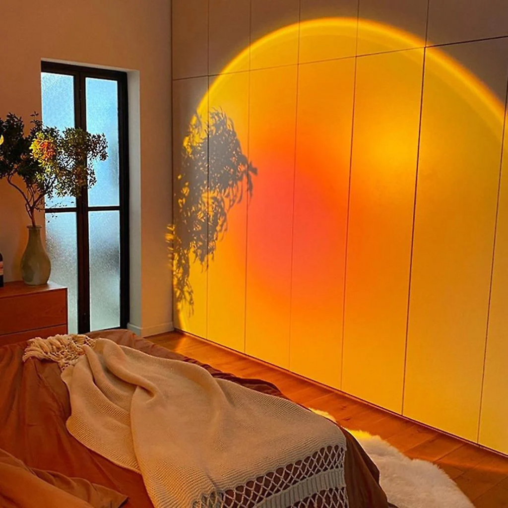 Lampe projecteur LED avec 13 modes lumineux – effet coucher de soleil