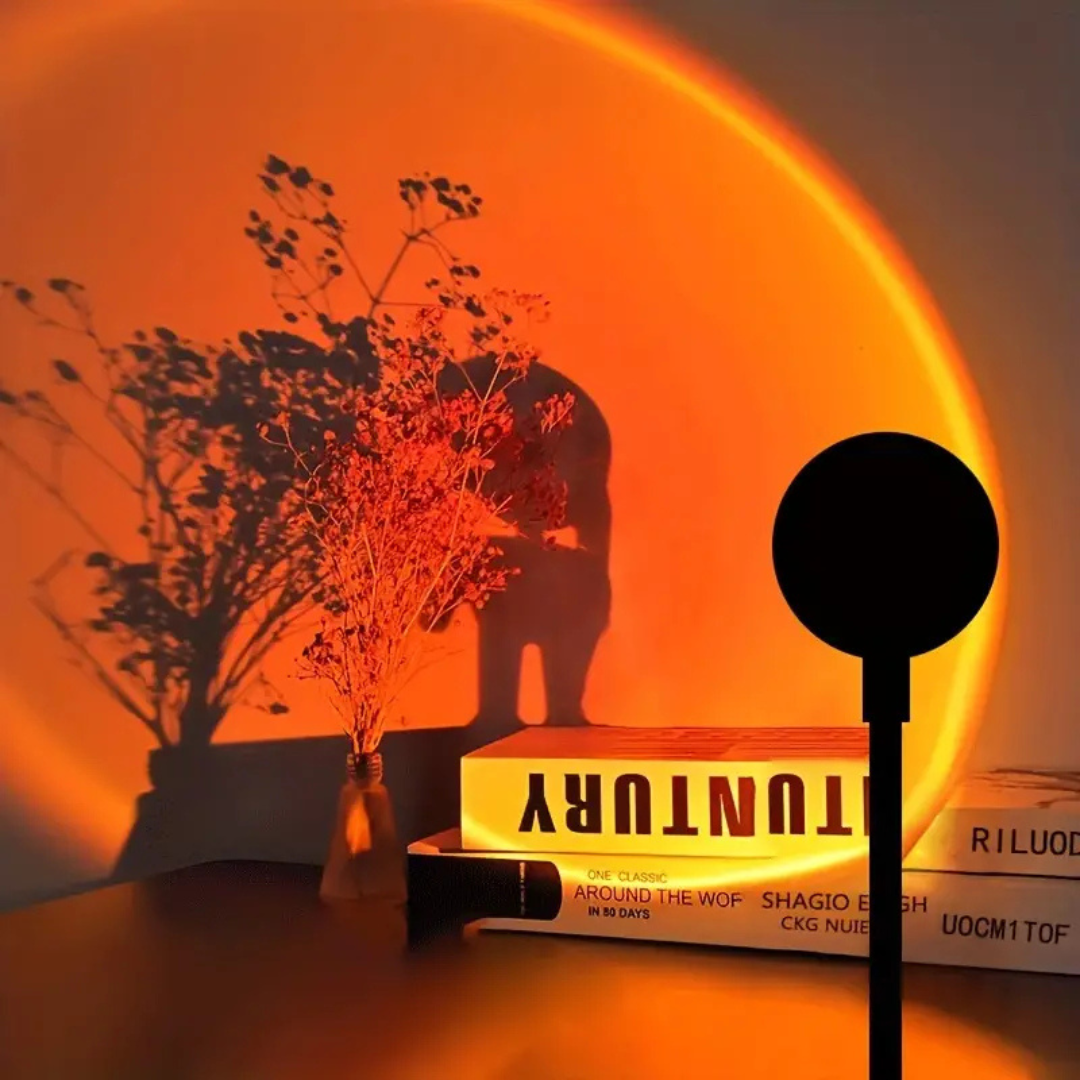 Lampe projecteur LED avec 13 modes lumineux – effet coucher de soleil