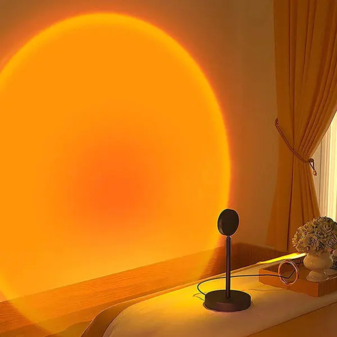 Lampe projecteur LED avec 13 modes lumineux – effet coucher de soleil