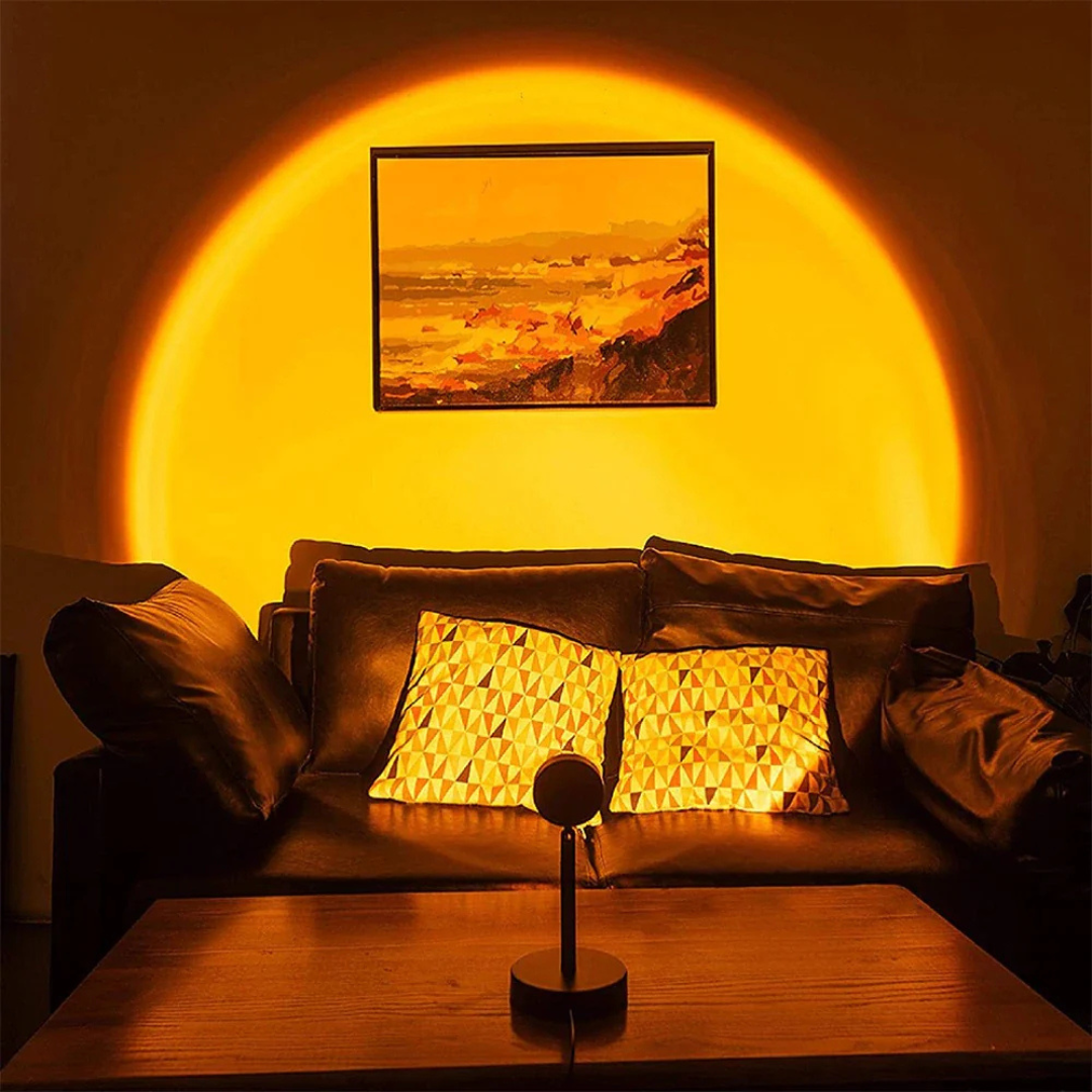 Lampe projecteur LED avec 13 modes lumineux – effet coucher de soleil