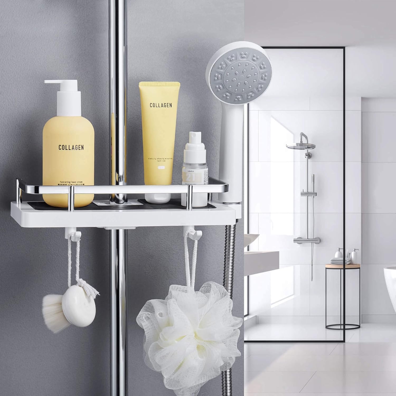 Réglable | Sans perçage | Acier inoxydable résistant à la rouille | ShowerFlex
