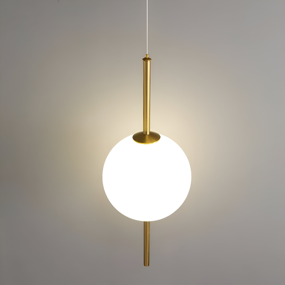 Gloriva Suspension – Suspension Élégante au Design Vertical et Boule en Verre Mat