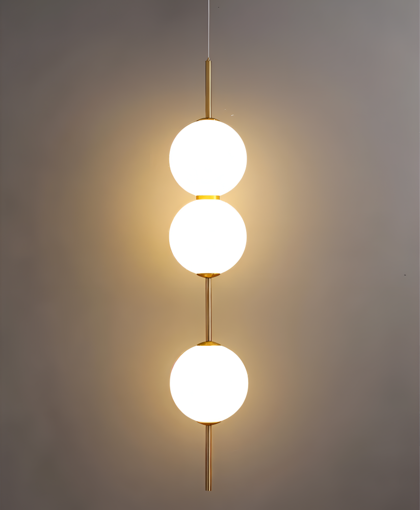 Gloriva Suspension – Suspension Élégante au Design Vertical et Boule en Verre Mat