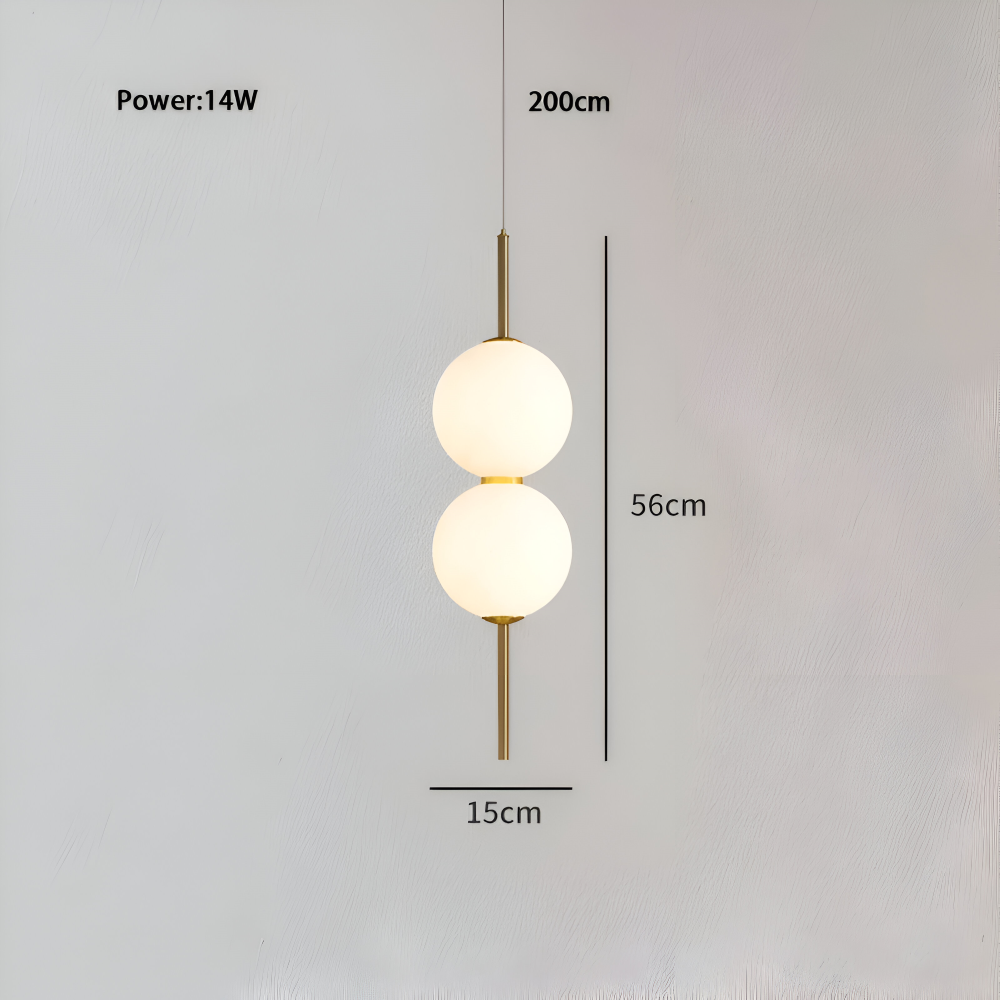 Gloriva Suspension – Suspension Élégante au Design Vertical et Boule en Verre Mat