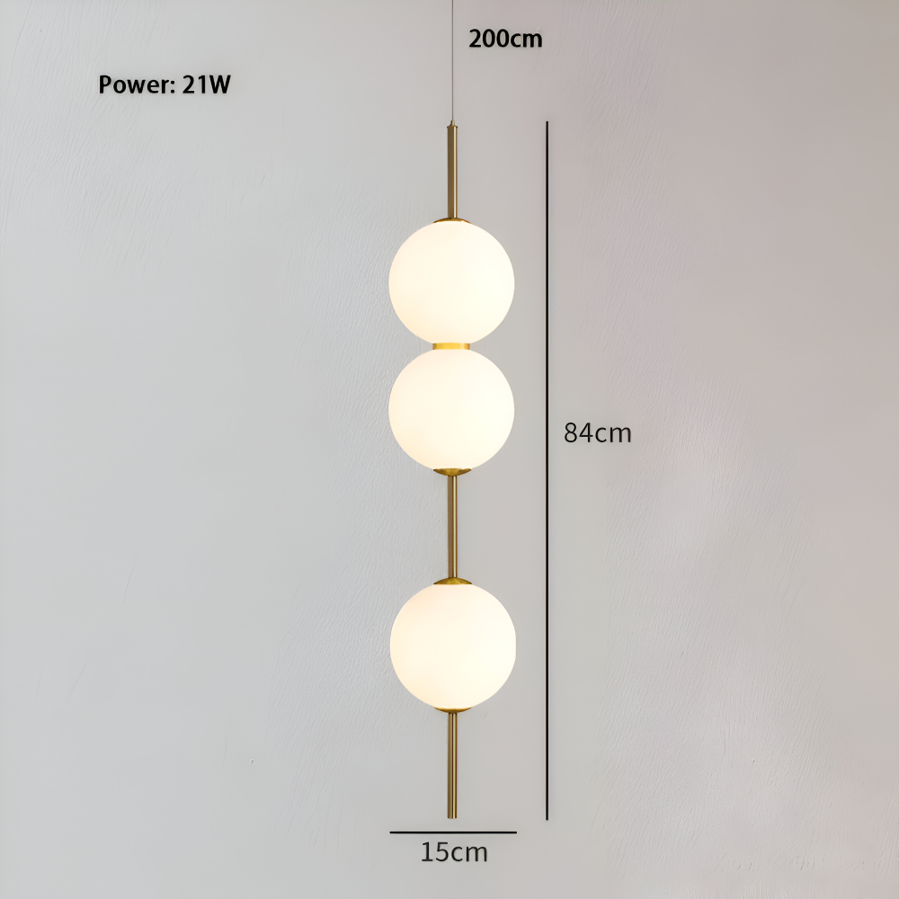 Gloriva Suspension – Suspension Élégante au Design Vertical et Boule en Verre Mat