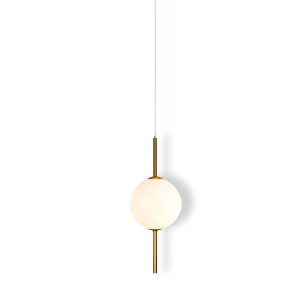 Gloriva Suspension – Suspension Élégante au Design Vertical et Boule en Verre Mat