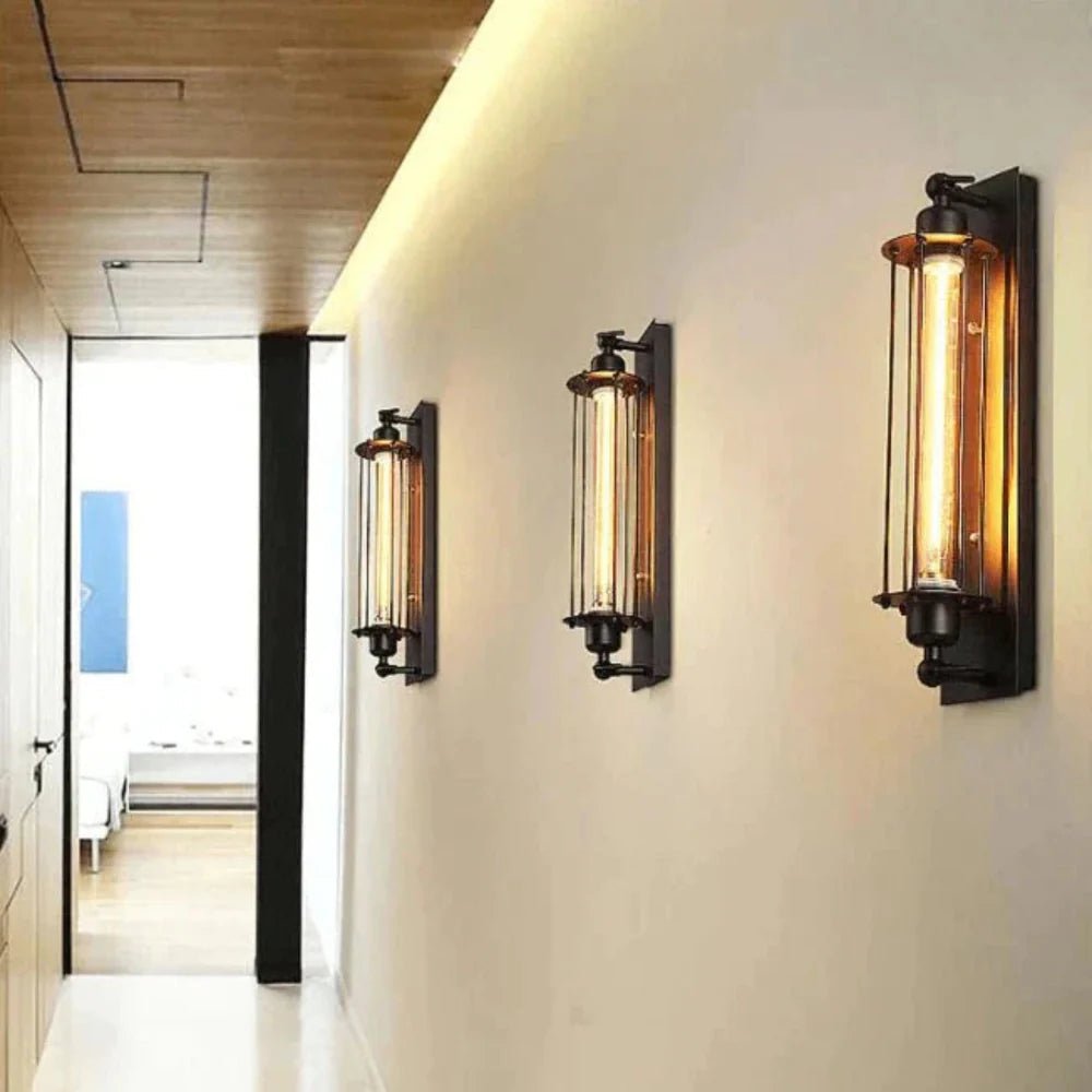 REGALIGHT - Applique murale LED vintage avec une lueur ambiante chaude et un design métallique classique pour une illumination intérieure cosy et élégante