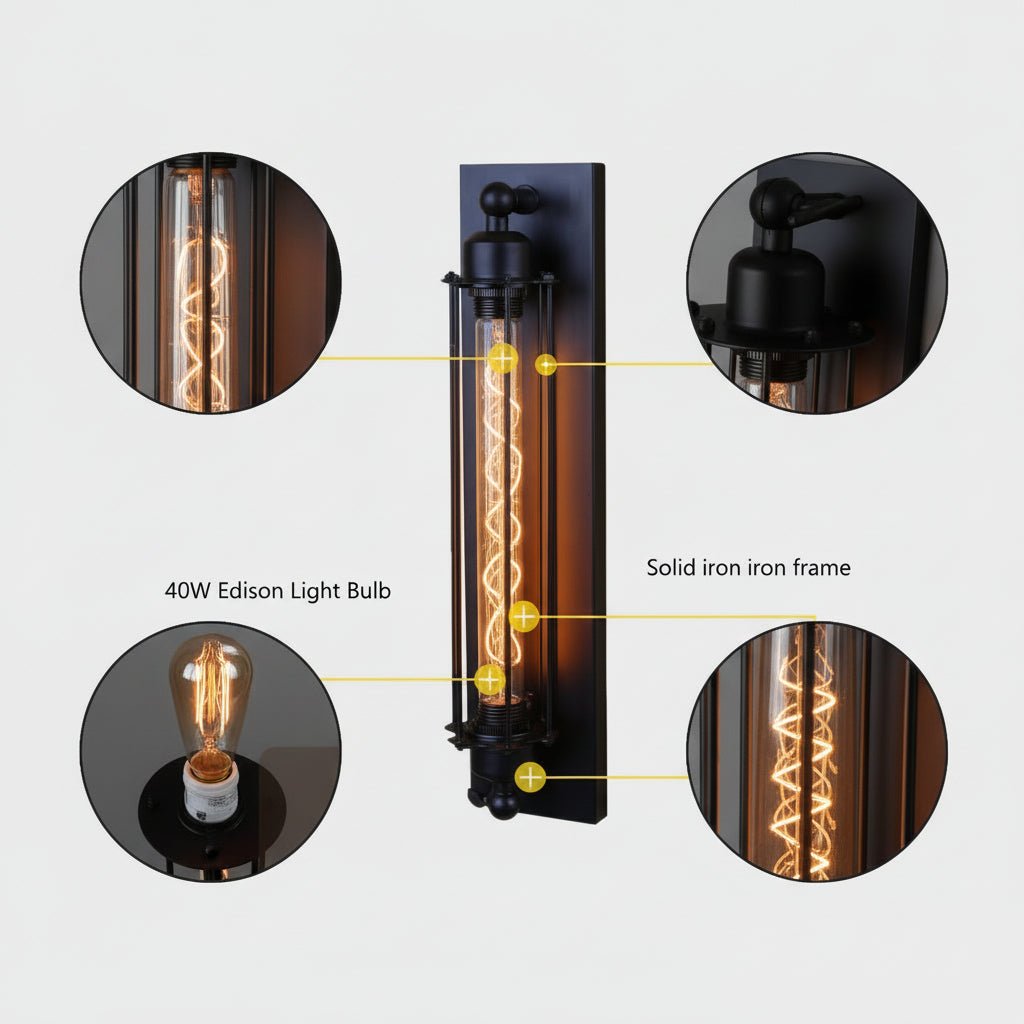 REGALIGHT - Applique murale LED vintage avec une lueur ambiante chaude et un design métallique classique pour une illumination intérieure cosy et élégante