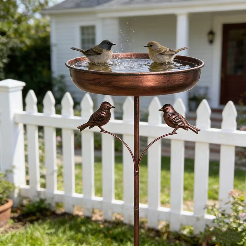 Baignoire pour oiseaux | Avec support | Écuelle en métal robuste | BirdHaven