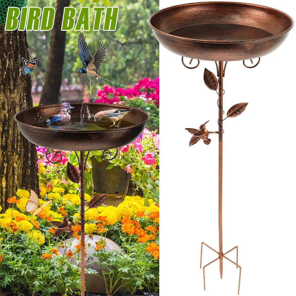 Baignoire pour oiseaux | Avec support | Écuelle en métal robuste | BirdHaven